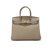 Jane – Premium-Handtasche aus echtem genarbtem Leder – Khaki