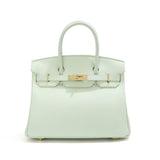 Jane – Premium-Handtasche aus echtem genarbtem Leder – Mintgrün