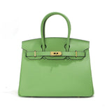 Jane – Premium-Handtasche aus echtem genarbtem Leder – Grün