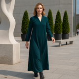 Emmi - Damen Maxikleid für den Abend mit elegantem Schnitt – Grün