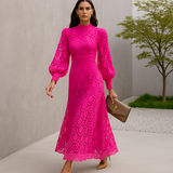 Alisha - Damen Spitzenabendkleid mit elegantem Design – Rosa