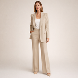 Della - strukturierter Hosenanzug – Beige
