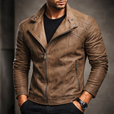 Jure – Lederjacke Mit Reißverschluss – Braun