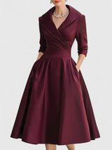 Marcelle - Zeitloses Eleganzkleid – Burgunderrot (Fast ausverkauft)