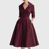 Liudmila – Formelles Midi Kleid – Rot