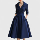 Liudmila – Formelles Midi Kleid – Blau