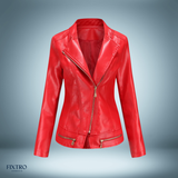 Elegante lederjacke – Rot