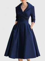 Marcelle - Zeitloses Eleganzkleid – Marineblau (Fast ausverkauft)
