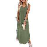 Obermeier – Sommer Maxi Kleid – Armeegrün