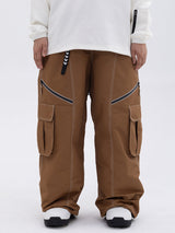 Damen Hose | Oversize Baggy Beinform mit Cargotaschen – Karamell