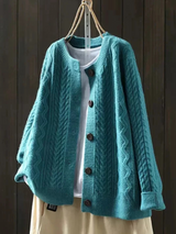 DIE LORENZA | KABEL CARDIGAN – Blau