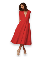 Damen Elegantes Festliches Kleid | Ärmellos Maxi – Rot