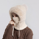 Eraze™ - Plüsch-Wintersturmhaube mit Vollständiger Abdeckung – Beige