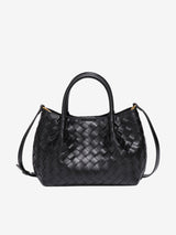 Mariana | Woven Crossbody Bag Aus Premium Veganen Leder Mit Abnehmbarer Schultertasche – Schwarz