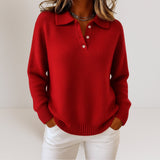 Lorie™ – Weicher Pullover mit Kragen – Rot