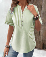 Mila | Elegante gestreifte Bluse – Grün