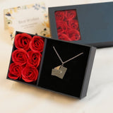 Medaillon mit Liebesbrief - Personalisiert – Silber / Ewige Liebe Rosendose