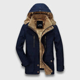 Tobias | Warme Winterjacke mit Fleecefutter – Blau