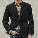 Herren elegante Cordjacke Aliams – Schwarz