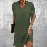 Minetta - Elegantes Kleid mit Bauchbedeckung – Militärgrün (Fast ausverkauft)
