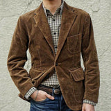 Herren schicke Cordjacke mit praktischen Taschen Aliams – Braun