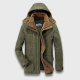 Tobias | Warme Winterjacke mit Fleecefutter – Grün