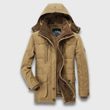 Tobias | Warme Winterjacke mit Fleecefutter – Khaki