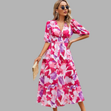 Edeltraud | Stilvolles Maxikleid für warme Tage – Rosa