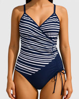 Sorynelle | Eleganter Badeanzug – Marinegestreift