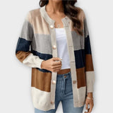 Amelie | Gestreifte Strickjacke für jede Gelegenheit – Khaki