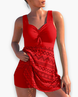 Damen Elegantes Gepolstertes Tankini-Set | Strandmode – Rot