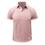 Herren - Poloshirt - Weiche Baumwollmischung - Stilvolle Freizeitkleidung – Rosa