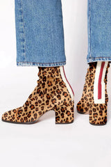 Eva - Damen Elegante Stiefel mit Absatz – Leopardenmuster