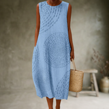 Natia – Ärmelloses Midi-Kleid Aus Baumwolle – Hellblau