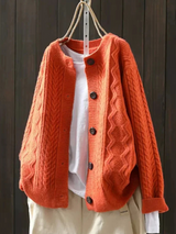 DIE LORENZA | KABEL CARDIGAN – Orange