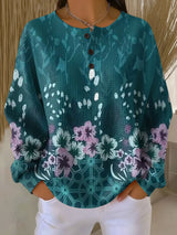 Nora™ - Pullover mit Blumenmuster – Blummenmuster