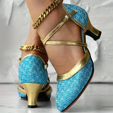 Taleia - Elegante Sandale Mit Klobigem Absatz – Blau