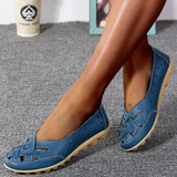 Almira - Flache Schuhe aus Hohlleder – Blau