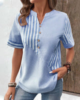 Mila | Elegante gestreifte Bluse – Blau