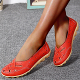 Almira - Flache Schuhe aus Hohlleder – Rot