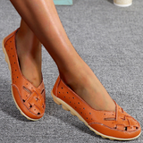 Almira - Flache Schuhe aus Hohlleder – Orange