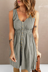 Delia - Button-Down-Kleid – Grau
