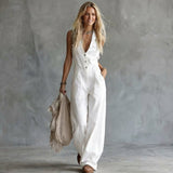 Amberaa – Bequemer Und Lässiger Jumpsuit – Weiß