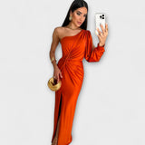Elisa - Elegantes und Anspruchsvolles Kleid – Orange