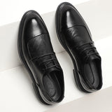 Alfonso : Herrenschuhe, britischer Stil mit spitzer Zehe – Schwarz