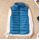 Weste Damen Leicht Gepolstert | Ärmellose Outdoor-Weste – Blau