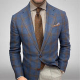Clifford - Eleganter Herrenblazer – Blau kariert