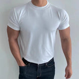 Leyf | Herren-T-Shirt mit kurzer Passform, schnell trocknend, mit Schlankheitseffekt – Weiß