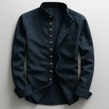 Quade - Legeres Hemd mit durchgehender Knopfleiste – Marineblau