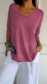 Lilly | elegantes top mit v-ausschnitt – Rosa